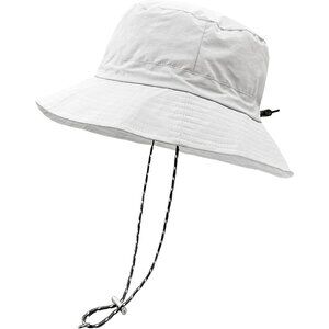 Unisex White 100% Polyester Wide Brim Boonie Waterproof Chin Strap Bucket Hat